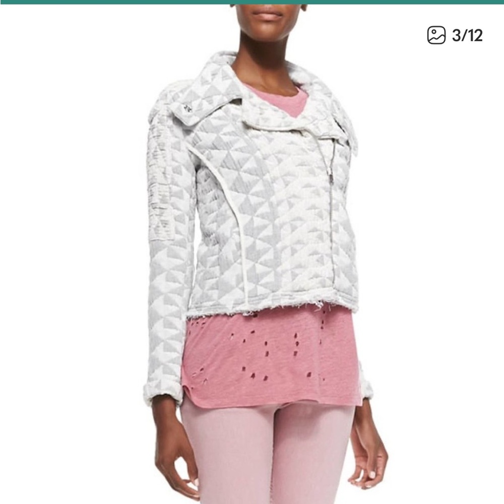 IRO Otavia Asymmetrical Textured-knit Zip Jacket